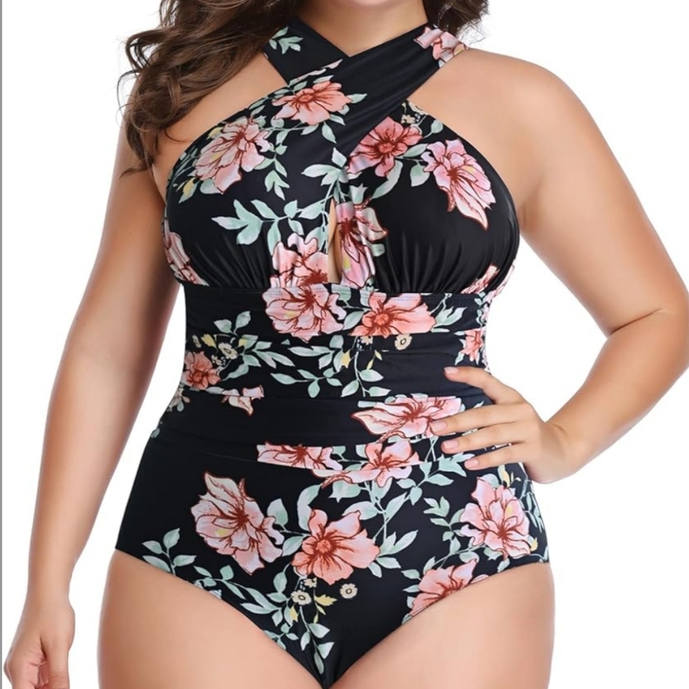 YOU DI AN plus size floral swimsuit, size 4X, NWT